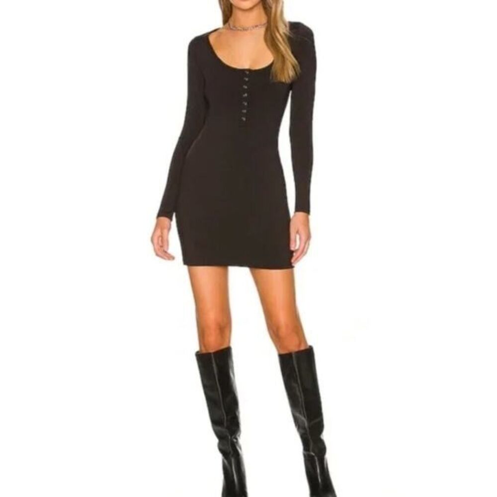 Philanthropy NWT Caio Mini Dress Long Sleeve‎ in Black Size Medium